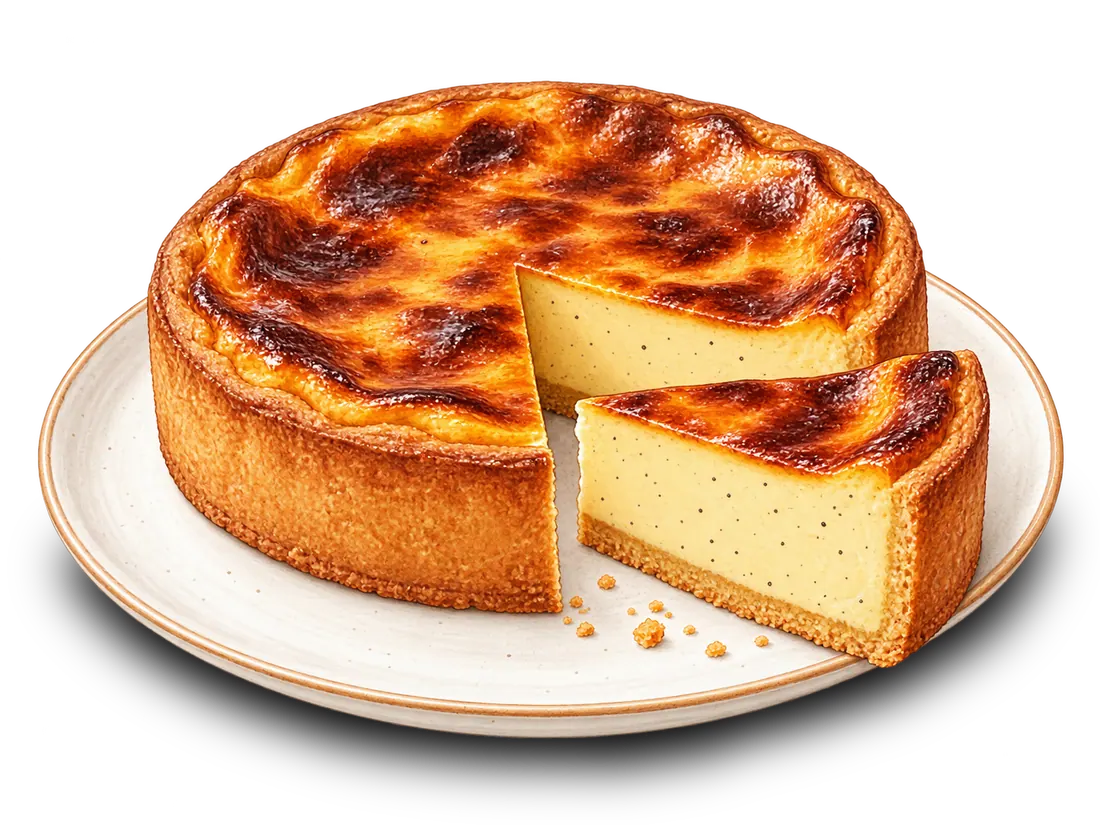 Flan pâtissier à la fève tonka on a plate